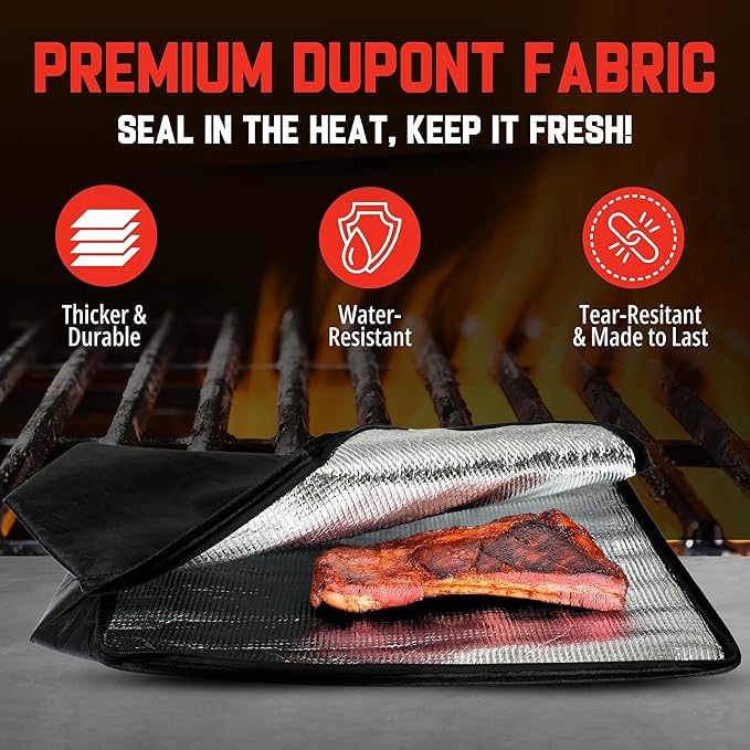 Barbecue Meat Resting Blanket, Insulated Tyvek Bag for Large Cuts