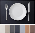 Faux Leather Placemats Set of 8 Vinyl Washable Wipeable Table Mats by BAROYAL