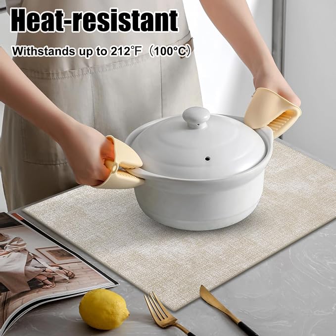 Homaxy Faux Leather Heat Resistant Placemats - Image 2