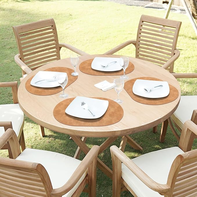 ADRIMER Placemats, Heat Resistant Oval Placemats Set of 6 Washable 12 x 17 Inch - Image 7