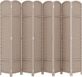 Room Divider 8 Panel Screen 5.6 Ft Tall Partition Room Dividers Beige Privacy by FDW