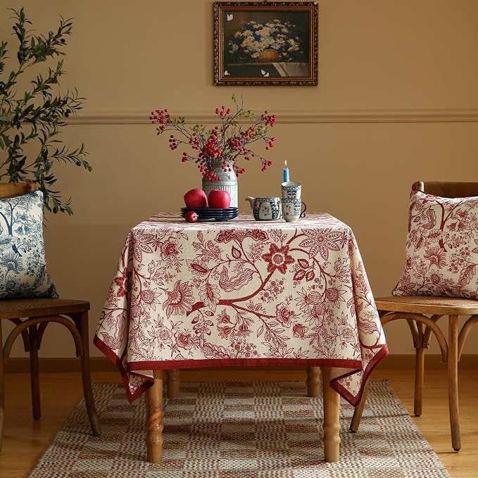 ISAENNE Designer French Linen Extra Long Rectangle Tablecloth, Durable Home - Image 3