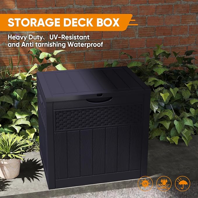 ZYJOYY 33 Gallon Resin Deck Box, Weatherproof Outdoor Storage Box - Image 7