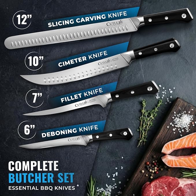 Cutluxe Butcher Knife Set – BBQ Brisket, Boning & Fillet knives - Image 3