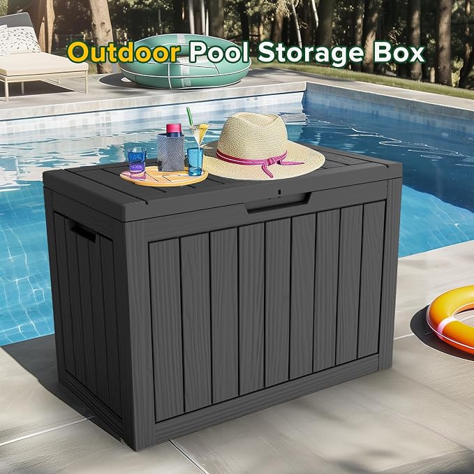 45 Gallon Resin Deck Box, Waterproof Outdoor Storage Box - Image 9