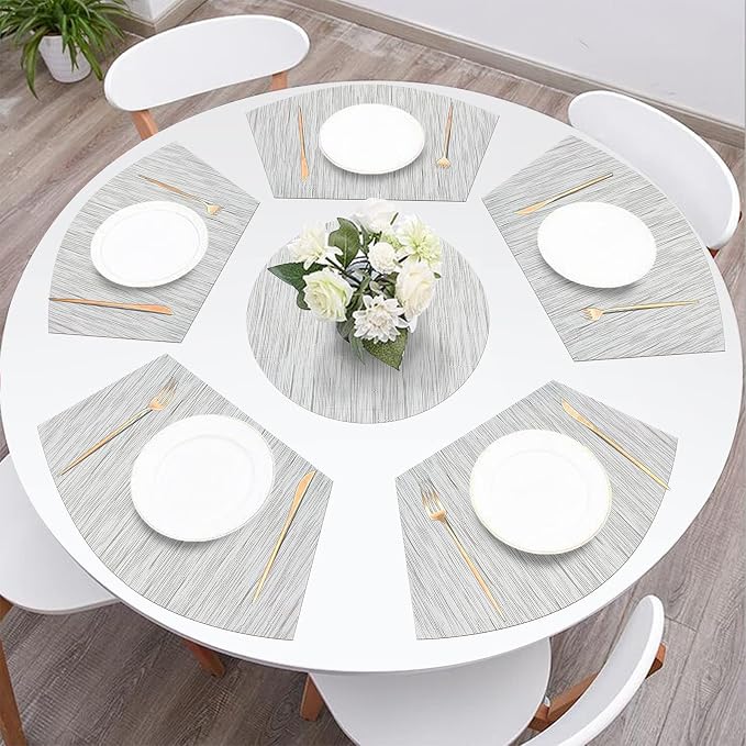 SHACOS Wedge Placemats Set of 8 Woven Vinyl Placemats - Image 6