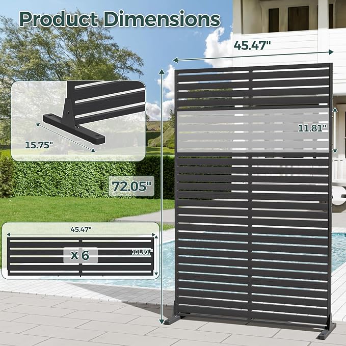 Privacy Fence Screen Outdoor Freestanding Privacy Panel, Room/Garden Divider - Image 4
