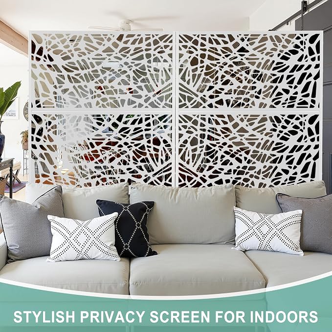 Metal Privacy Screen for Outdoor & Indoor Use, Free Standing Privacy Screen for - Image 6