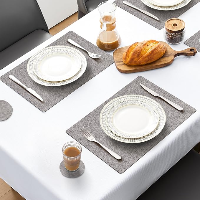 MOSAYT Placemats Set of 8, Heat Resistant Vinyl Place Mats - Image 2