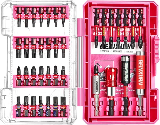 40Pieces Impact Screwdriver Bits Set, Magnetic S2 Steel by GEINXURN