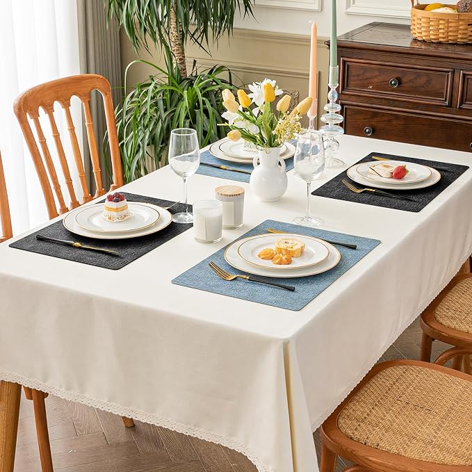 Romanstile Reversible Vinyl Placemats Set of 6, Faux Leather 100% Waterproof - Image 7