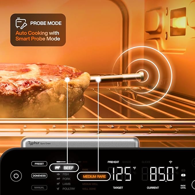 Typhur Sync Oven with Smart Wireless Meat Thermometer Probe, 12‑in‑1 Countertop - Image 3
