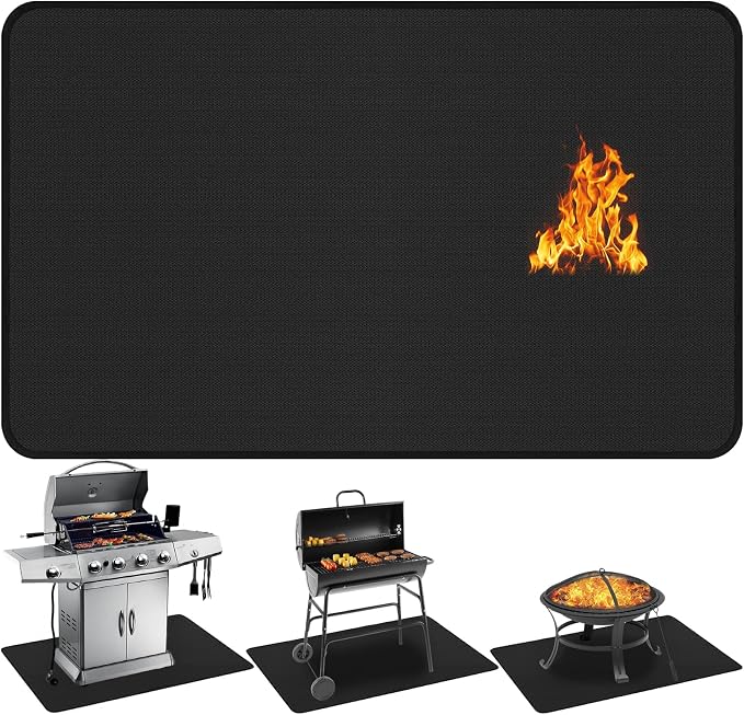 48x30 inch Under Grill Mats for Outdoor Grill Double-Sided Fireproof Mat for by Unknown