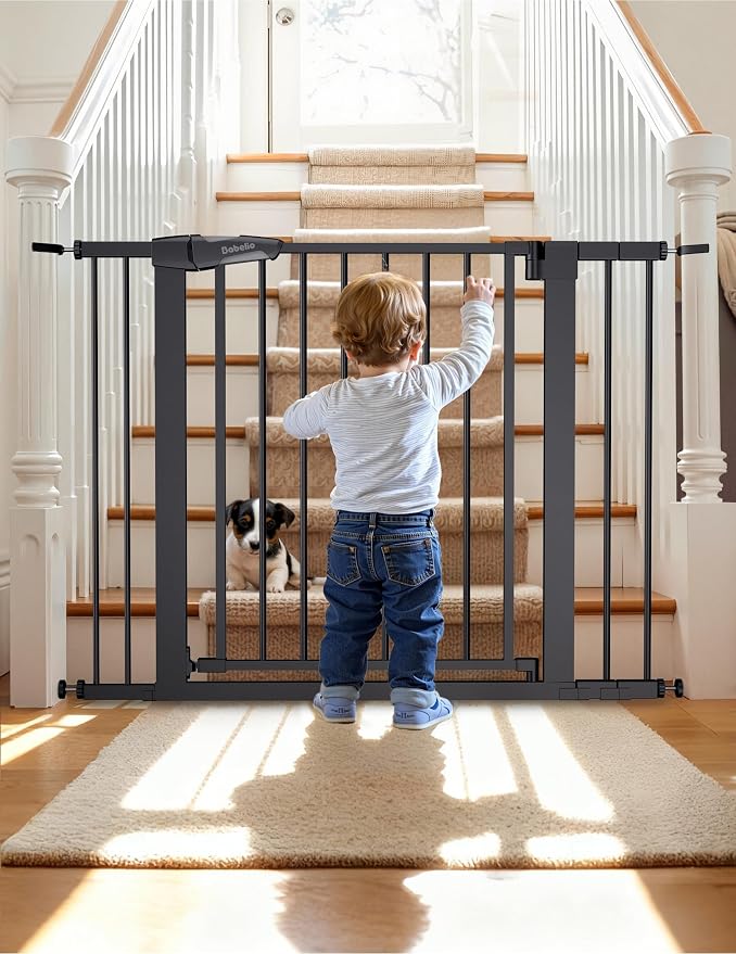 Babelio Baby Gate, 29-43" Auto-Close Easy Install Pet Gate, PressGuard P7 Extra by BABELIO