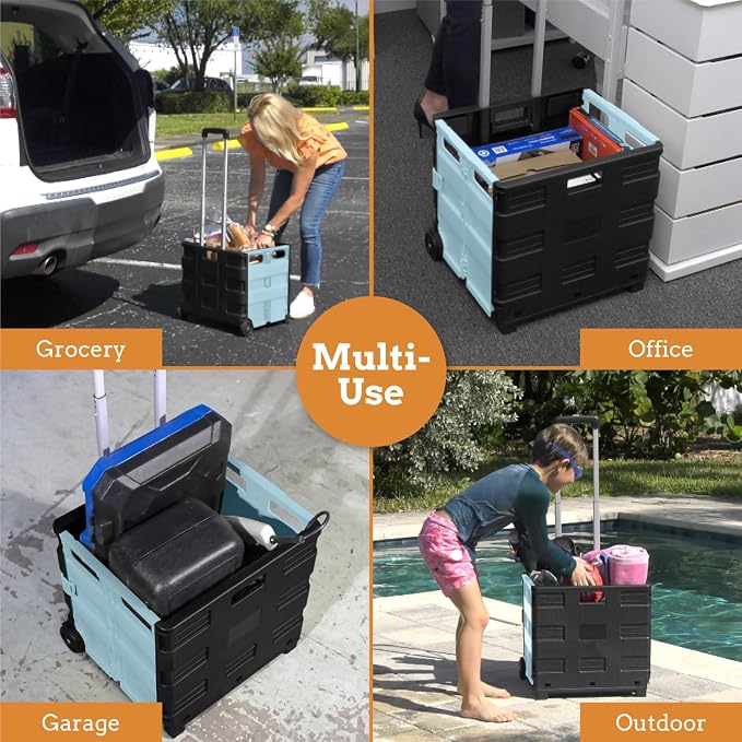 Inspired Living Ultra-Slim Rolling Collapsible Storage Pack-N-Roll Utility-carts - Image 5
