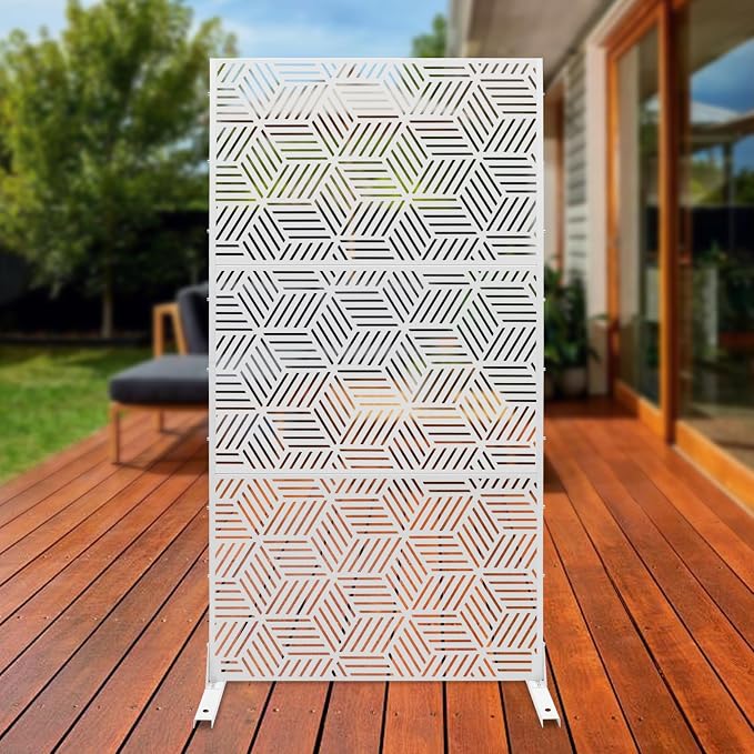 Outdoor Privacy Screens Freestanding, Rustproof Metal Decorative Fence Panels - Image 5