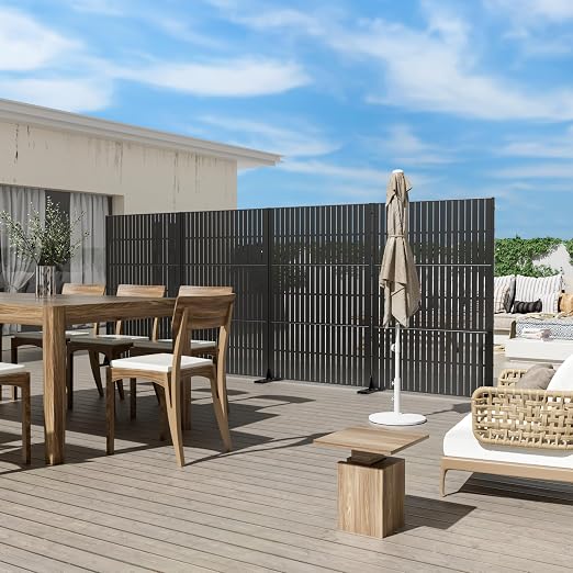 Casaphoria 72" H x 47" W Metal Outdoor Privacy Screen, Freestanding Decorative - Image 2