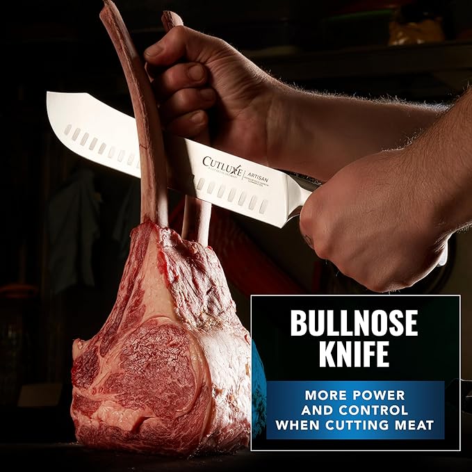 Cutluxe Butcher Knife Set – Cimeter Breaking & Bullnose Carving Knives - Image 5