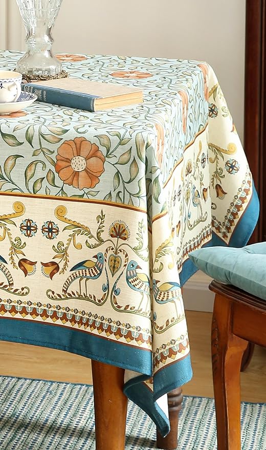 patdrea Designer French Linen Blue Tablecloth - Image 8