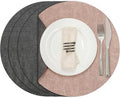 Myir JUN Round Placemats, Dual Sided Faux Leather Place Mats Set of 4 by MyirJUN