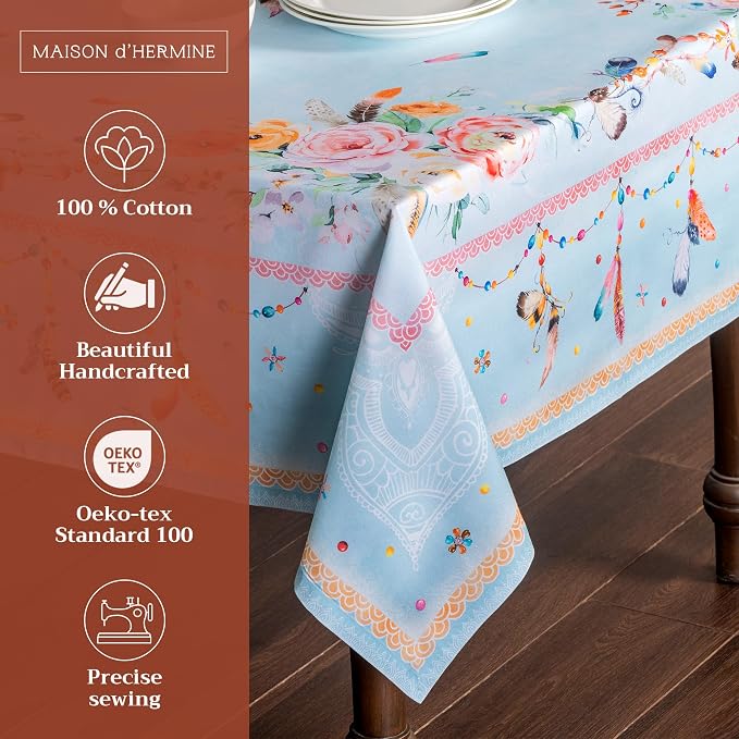 Maison d' Hermine Table Cloth Square Table 100% Cotton 60 x 60 Inches - Image 2