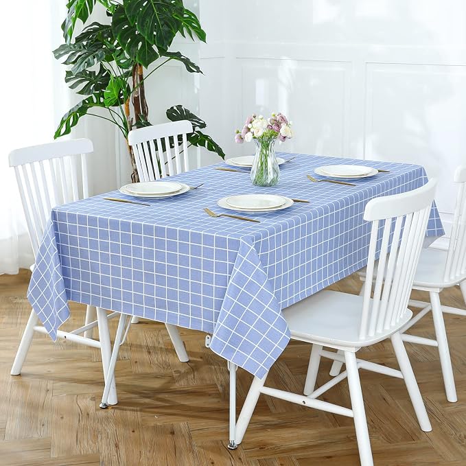 Romanstile Rectangle Vinyl Tablecloth, 100% Waterproof Oil-Proof Checkered - Image 3