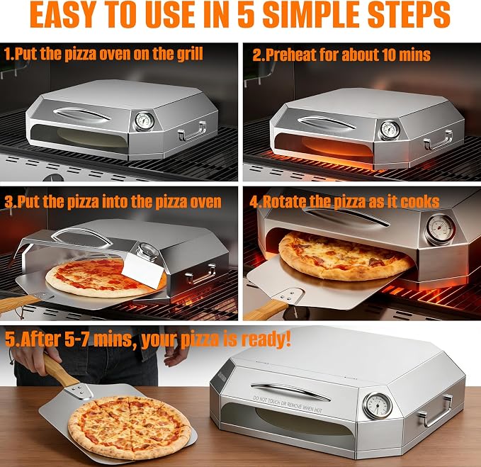 Onlyfire Stainless Steel Pizza Oven Kit - Image 5