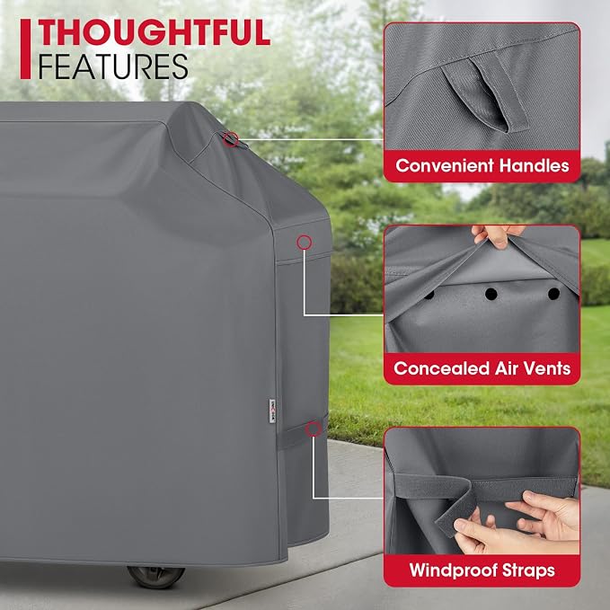 Unicook 65 Inch Grill Cover for Outdoor Grill, Heavy Duty Waterproof BBQ Cover - Image 6