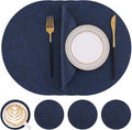 Homaxy Round Faux Leather Placemats and Coasters, Washable Dual-Side Table Mats by Homaxy
