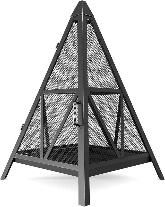Kingson Pyramid Fire Pit, Heavy-Duty Steel Smokeless Wood Burning Fire Bowl - Image 7
