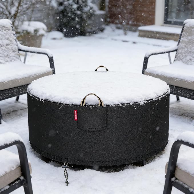 Fire Pit Cover Round for 45-48 inch Fire Pit, 900D Heavy Duty Waterproof - Image 7