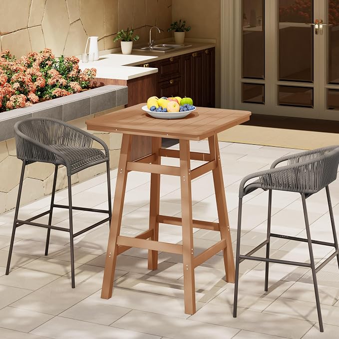 Costaelm Outdoor Bar Table, Patio Bistro Dining Pub Table - Image 2