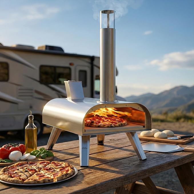 BIG HORN OUTDOORS 12" Multi-Fuel Outdoor Pizza Oven – 3-in-1 Wood-Fired - Image 4