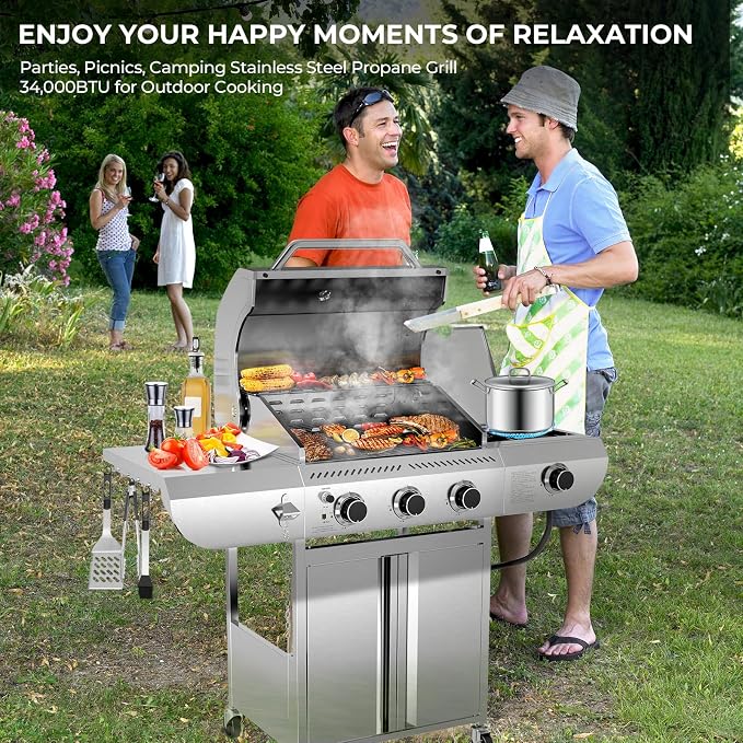 R.W.FLAME 3-Burner Propane Gas Grill - Image 9
