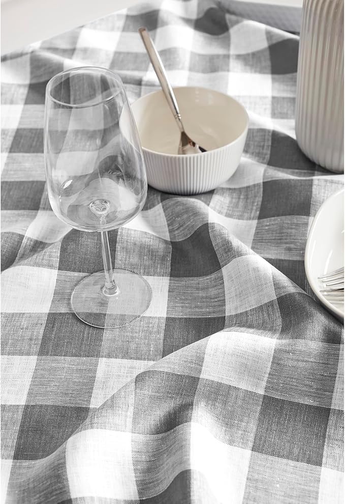Solino Home Linen Checkered Table Runner 120 Inches Long - Image 9