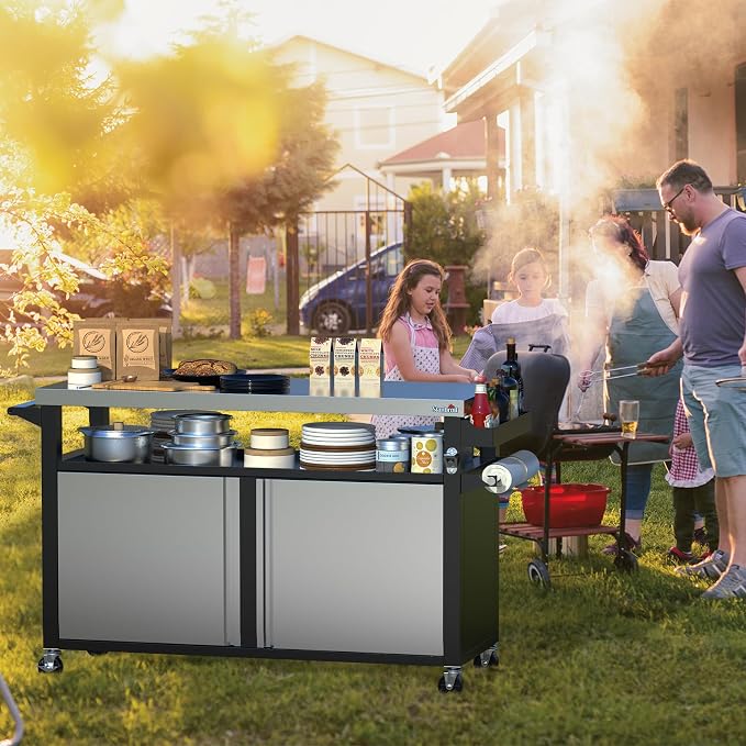 Stanbroil Rolling Outdoor Kitchen Island, BBQ Grill Cart - Image 2