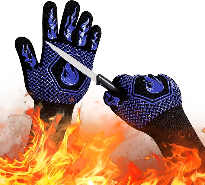 BBQ Fireproof Gloves, Grill Cut-Resistant 1472°F Heat Resistant Gloves by DKHDBD