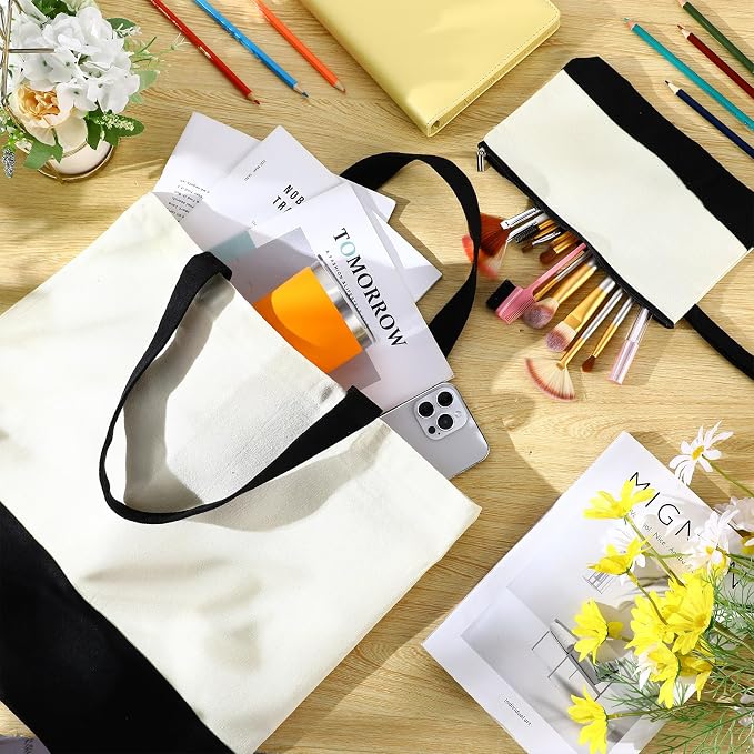 Sanwuta 24 Pcs Canvas Tote Bags Bulk - Image 7