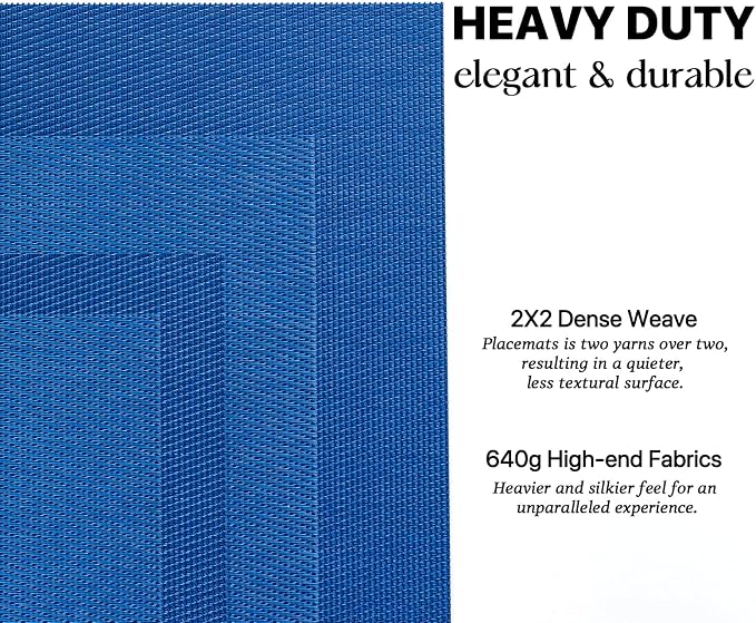 LEXMORE Placemats Set of 6 Vinyl/Plastic Woven Place Mats - Image 3