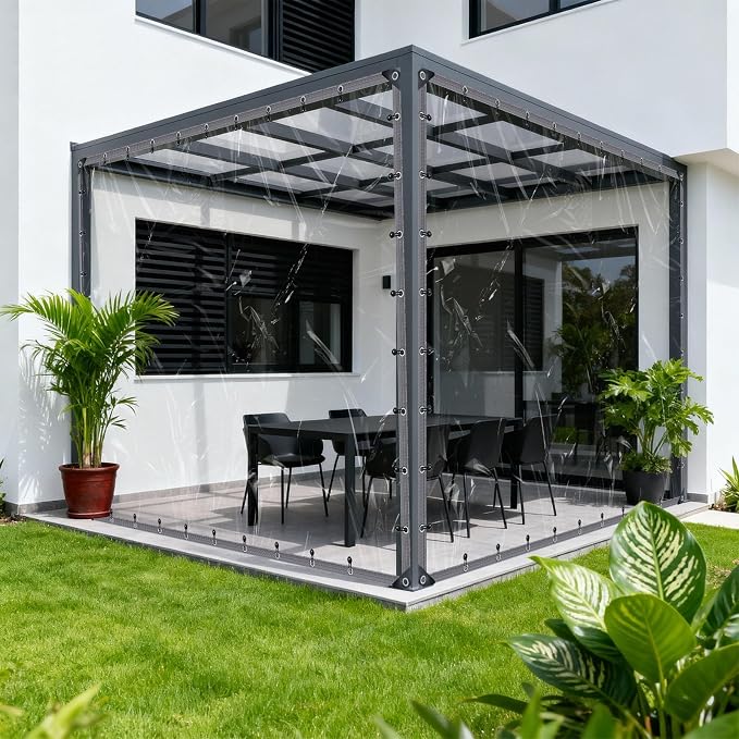 6x7 FT Clear Vinyl Patio Enclosure Panels by CLOAKPANE
