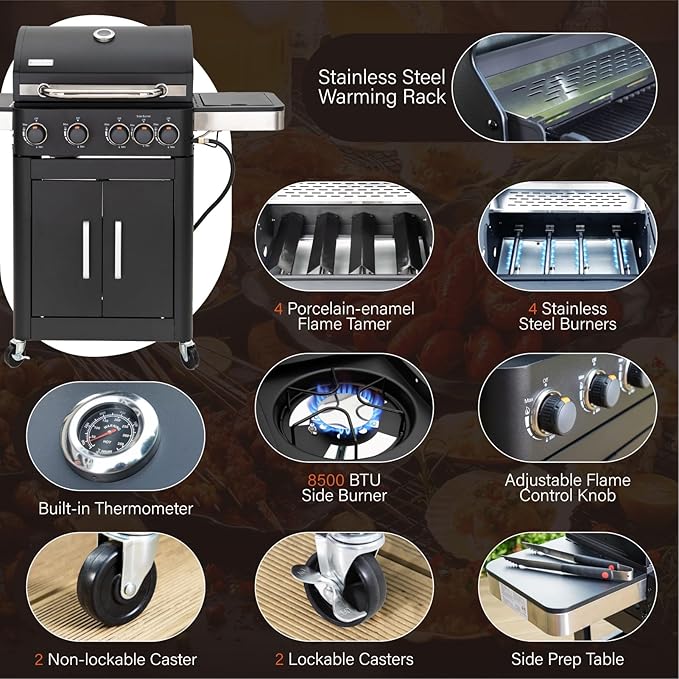 Sophia & William 4-Burner Gas BBQ Grill - Image 5