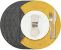 Myir JUN Round Placemats, Dual Sided Faux Leather Place Mats Set of 4 by MyirJUN
