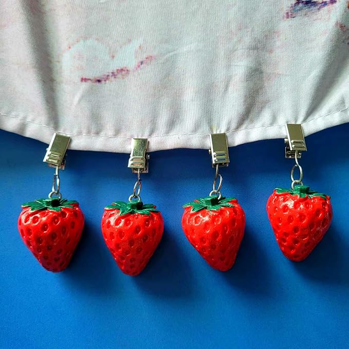 Twofish Strawberry Resin Tablecloth Weights Clips Set of 4 - Image 3