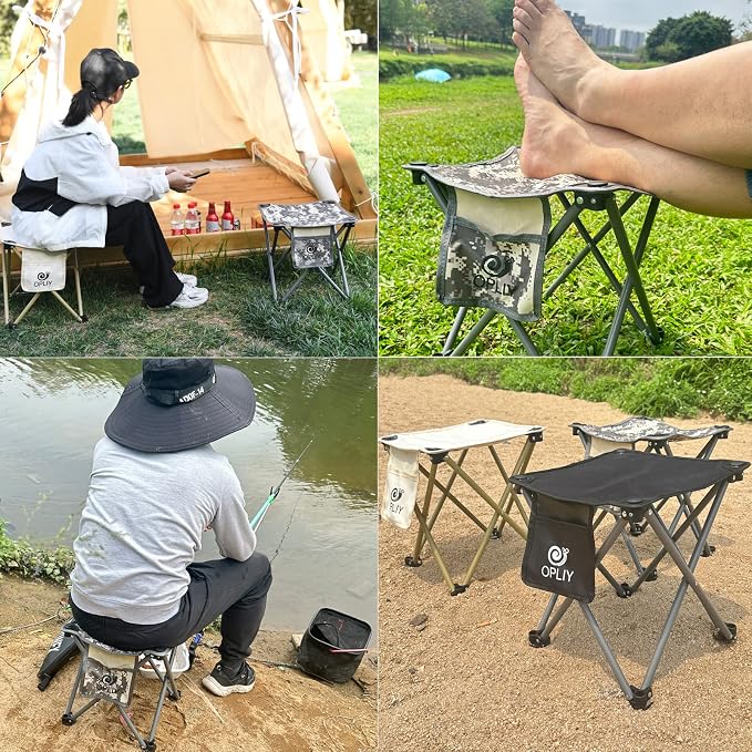 Opliy Camping Stool 2 Pack, 13.5 Inch Portable Folding Stool - Image 9