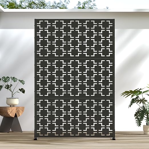 Casaphoria 72" H x 47" W Metal Outdoor Privacy Screen, Freestanding Decorative by Casaphoria