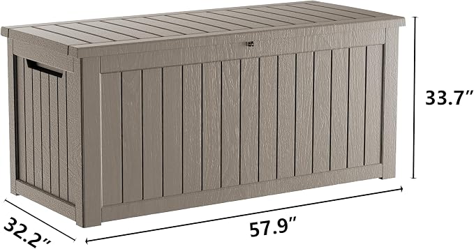 TARKARI 270 Gallon Lockable Resin Deck Box, Waterproof & UV-Resistant Outdoor - Image 3