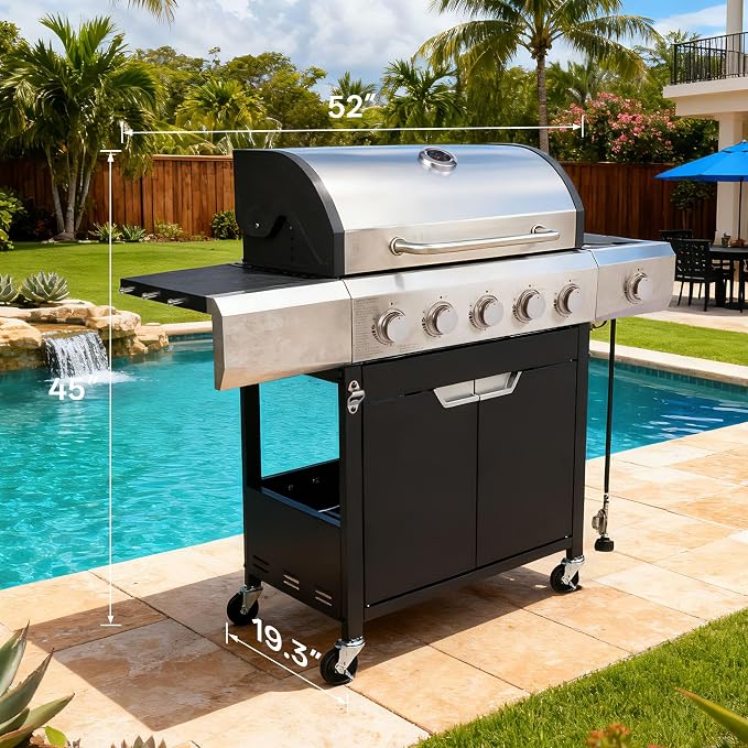 Endark 5-Burner 58, 500 BTU Stainless Steel Propane Gas Grill | Outdoor BBQ - Image 2