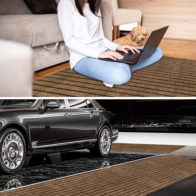 3' x 75' Runner Rugs with Rubber Backing, Indoor Outdoor Utility Carpet Runner - Image 6