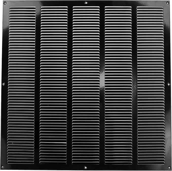 Repa Market Air Vent Cover 20x20 Inch Black Galvanized Steel Louvered Grill by RepaMarket