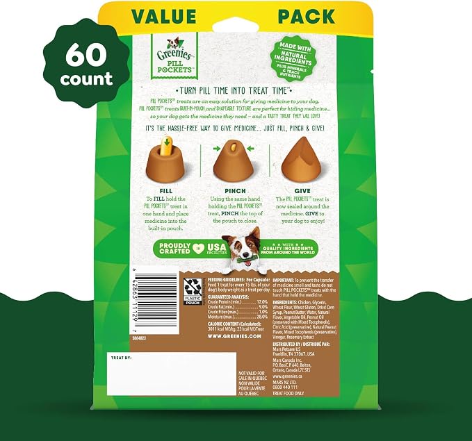Greenies Pill Pockets for Dogs, Large Size Soft Dog Treats, Peanut Butter Flavor - Image 2